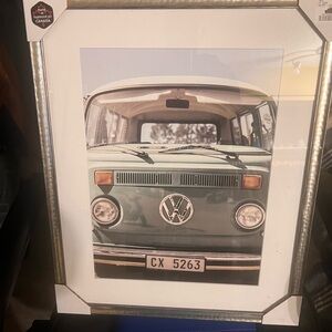 Vintage Green Volkswagen Framed Art Print